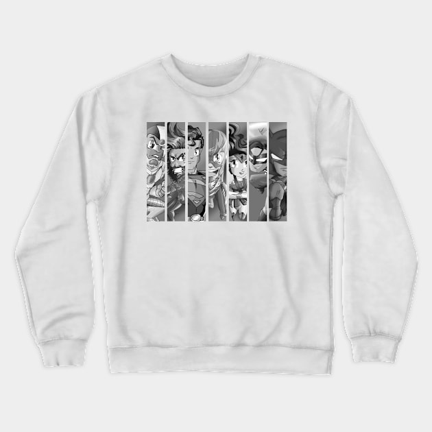 Team Justice (Black &White version) Crewneck Sweatshirt by MorenoArtwork